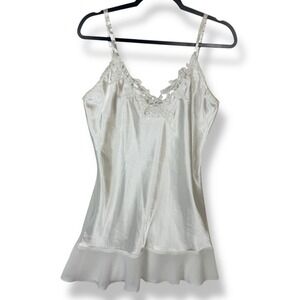 Satin Lace Slip Dress‎ Lingerie Womens Size Medium Fairy Bridal Beaded Sequins